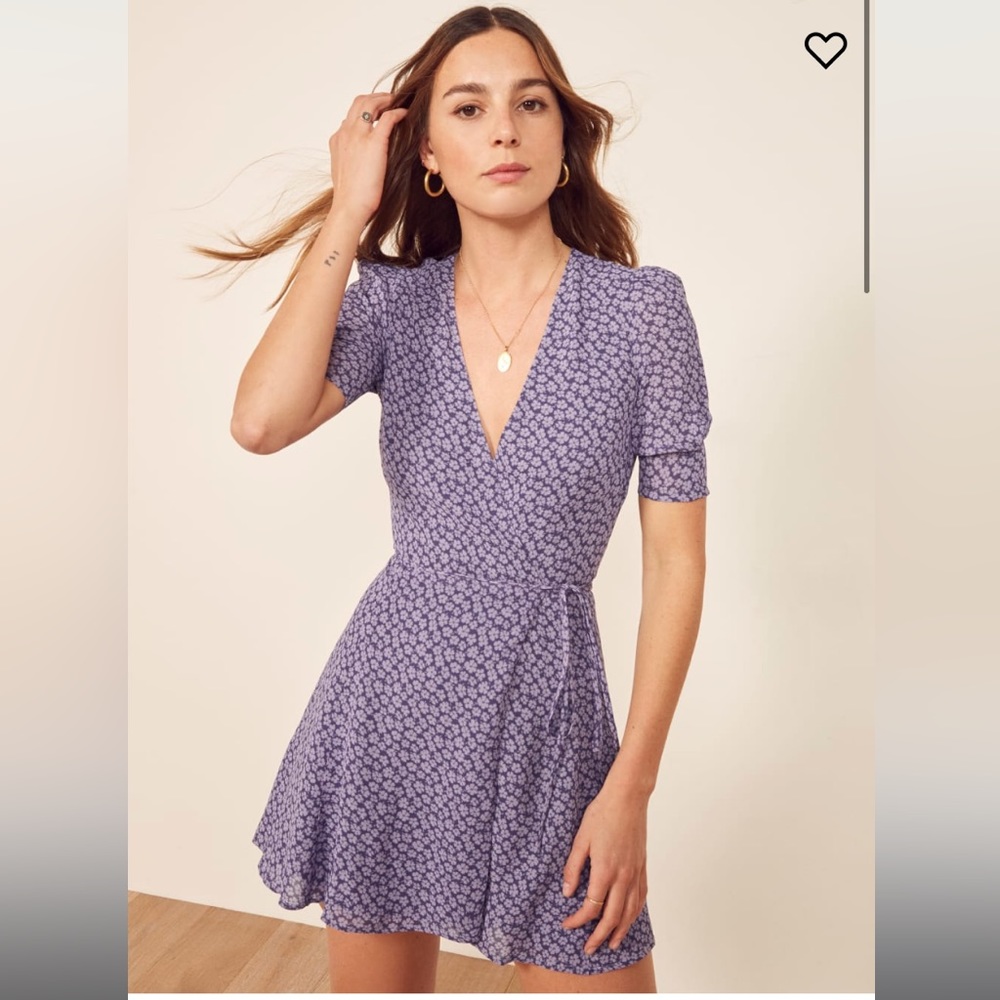 Reformation Purple Argentina Lucky Dress Wrap M